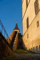 stairs under the gothic castle