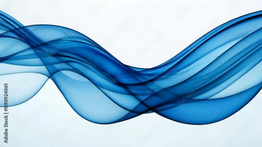 Aufkleber flowing blue waves create a serene and calming atmosphere in abstract design