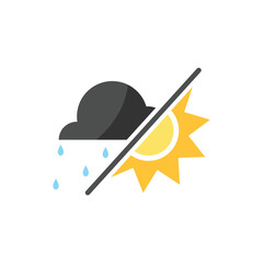 Rain clouds and sunshine icon