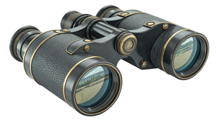Binoculars isolated on a transparent background.