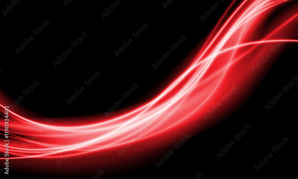 Aufkleber abstract red light lines wave overlap on black design modern futuristic technology background vector
