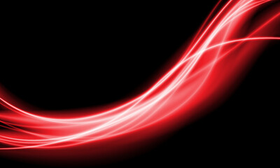 Abstract red light lines wave overlap on black design modern futuristic technology background vector