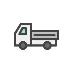 カラー乗り物関連の単品アイコン　積載車