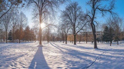 winter landscape with snow