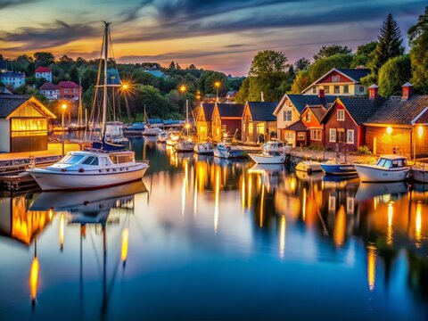 Night Photography: Sandhamn Marina, Stockholm Archipelago, Sweden