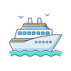 Obraz premium cruise ship vector icon, cruise ship vector illustration - simple illustration of cruise ship, perfect for logos and iconscruise ship 