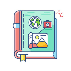 tourist guidebook vector icon, tourist guidebook vector illustration - simple illustration of tourist guidebook, perfect for logos and iconstourist guidebook 
