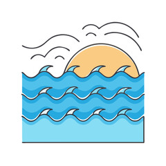beach waves vector icon, beach waves vector illustration - simple illustration of beach waves, perfect for logos and iconsbeach waves 