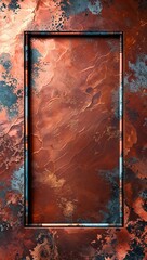 Rustic copper textures with subtle patinas forming a unique border design