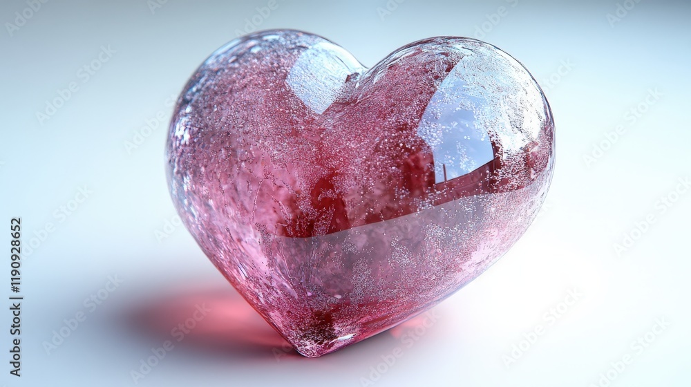 Poster heart shaped object placed on a clean white surface creating a minimalistic design aesthetic valenti