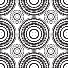 Black and white seamless pattern featuring abstract swirls, wavy lines, and dots. Ideal for childrens coloring pages, backgrounds, and creative designs.