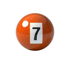 Orange Billiard Ball Number Seven - 3D Render