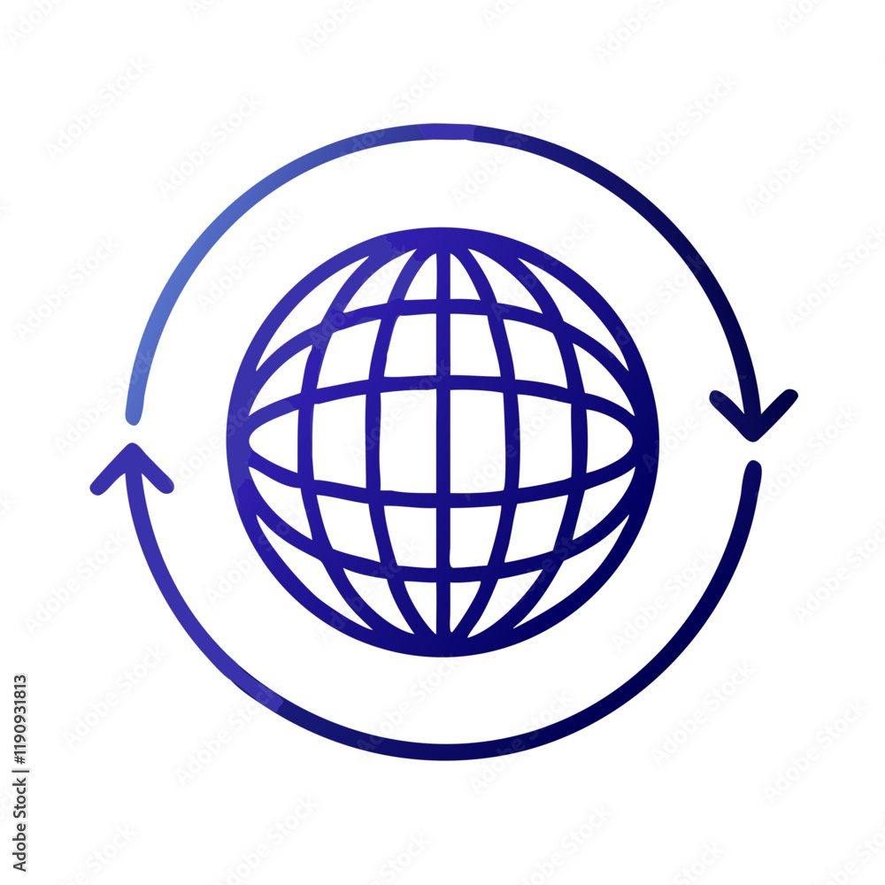 Poster global connection symbol with arrows