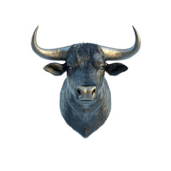 Majestic Bull Head 3D Render of a Powerful Taurian