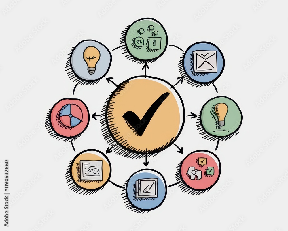 Poster a visual representation of process completion and ideas