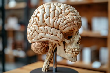 Circular platform featuring ai brain motif in striking blue and black color scheme