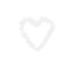 Fototapeta premium Realistic smoky grey fluffy heart shaped cloud on transparent background. Romantic golden translucent smoke floating in the shape of a heart. PNG.