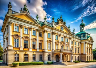 Obraz premium Ostromecko Palace Poland: 19th Century Neo-Baroque Architecture Side View