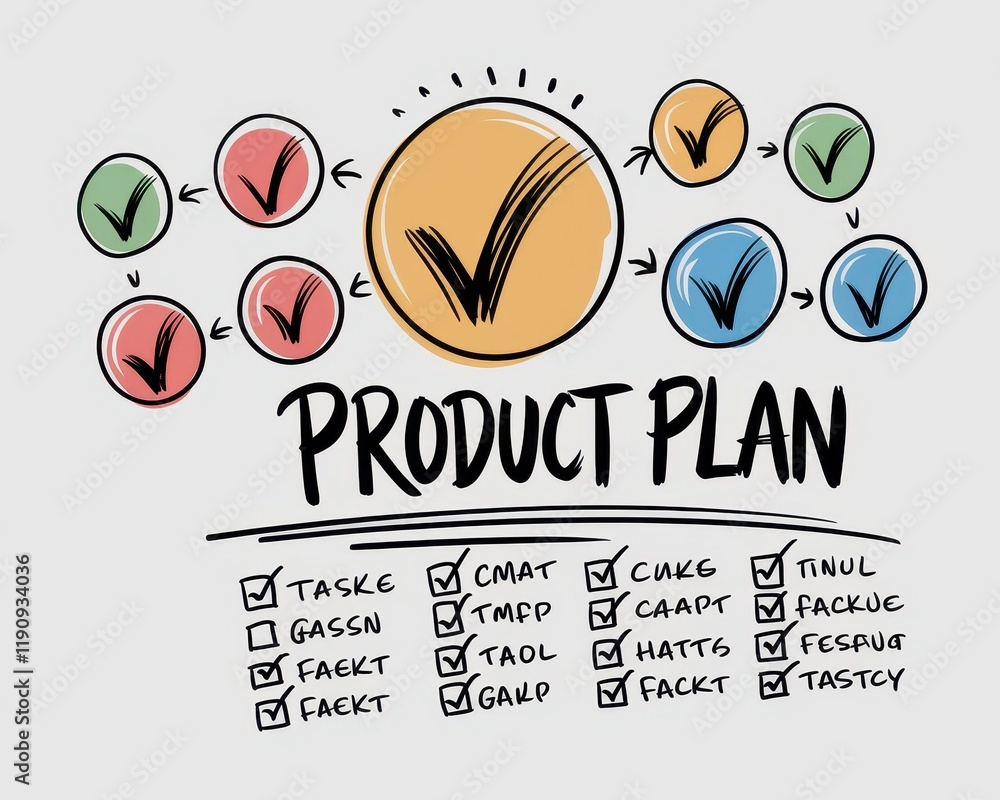 Poster a visual product plan illustrating a sequential process