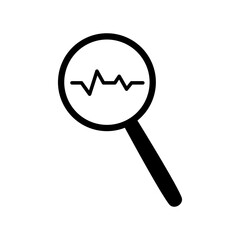 magnifying glass icon, simple flat style, logo sign symbol vector illustration pictogram, isolated on white for mobile app