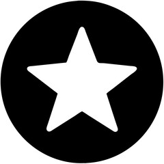 Fototapeta premium Star icon in circular black design, minimalist rating symbol