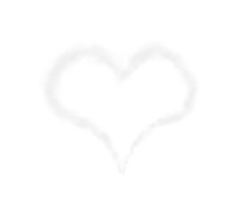 Realistic smoky grey fluffy heart shaped cloud on transparent background. Romantic golden translucent smoke floating in the shape of a heart. PNG.