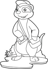 Meerkat Postman Letter Animal Vector Graphic Art Illustration