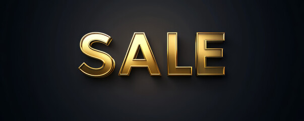Luxurious Gold Sale Text on Black Background