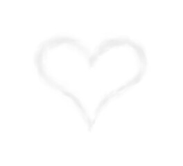 Realistic smoky grey fluffy heart shaped cloud on transparent background. Romantic golden translucent smoke floating in the shape of a heart. PNG.