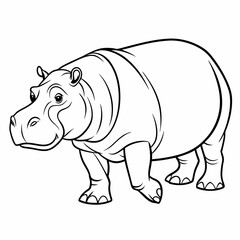 hippopotamus kids coloring page , coloring page for kids, animal coloring page, KDP,