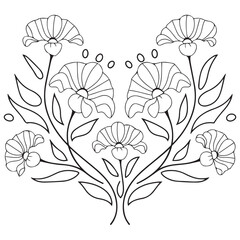 Line art illustration of the lotus flower. linear floral pattern. Vector design of a water lily. The concept of yoga