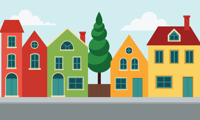 Street Scene Illustration Vector