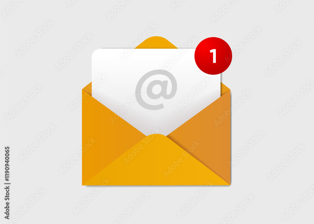 Poster new message notification concept on realistic smartphone mockup. new email pop up. incoming, open me