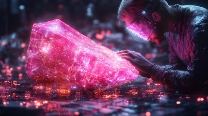 Futuristic Digital Gem Analysis Laboratory. Generative AI