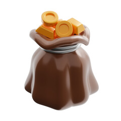 3d illustration of Treasure in a sack