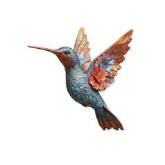 Obraz premium Artistic Hummingbird with Floral Wings in Flight