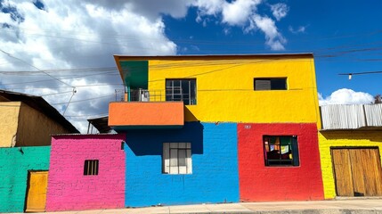 Colorful Houses in Vibrant Cityscape