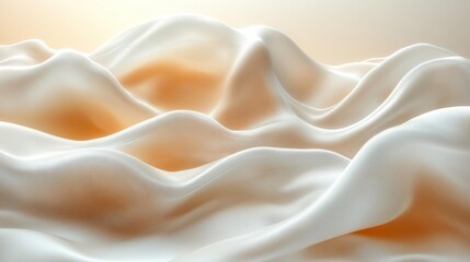 Obraz premium Smooth Beige Wavy Fabric Texture. Generative AI