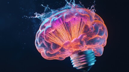 Fototapeta premium Innovative Ideas Spark Creativity in AI-Driven Brain Concepts Futuristic Environment Visual Art Exploration