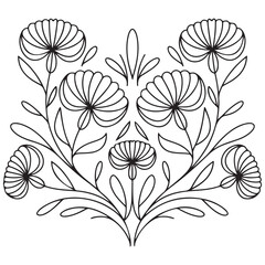 Line art illustration of the lotus flower. linear floral pattern. Vector design of a water lily. The concept of yoga