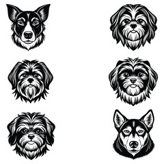 simple dog head silhouette vector illustration