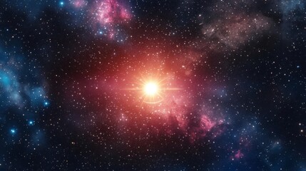 Naklejka premium Astrological Leo symbol shining brightly in a cosmic sea of stardust and constellations
