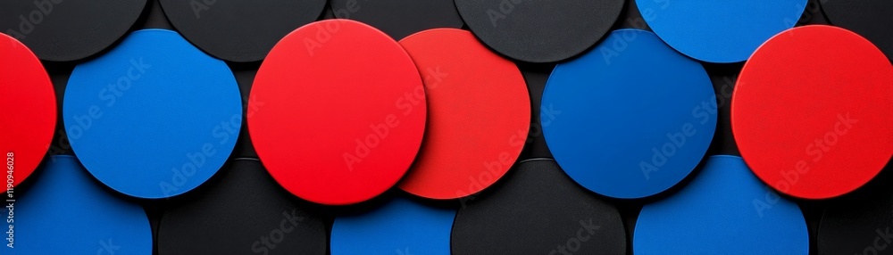 Poster abstract red and blue circles: a captivating arrangement of overlapping red and blue circles against
