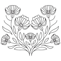 Line art illustration of the lotus flower. linear floral pattern. Vector design of a water lily. The concept of yoga