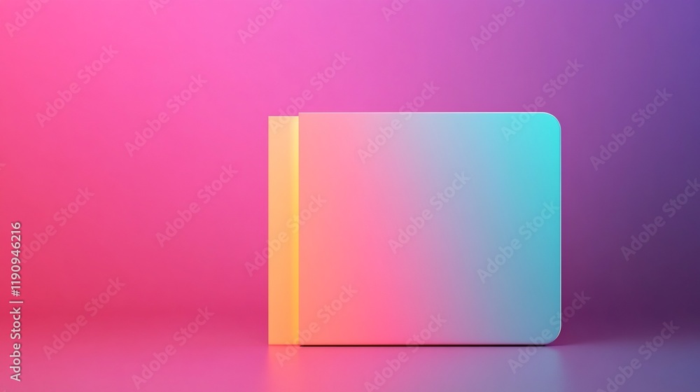 Aufkleber sleek minimalist portfolio folder with glowing 3d outline in vibrant color gradient