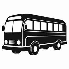 Bus black silhouette vector illustration and white background