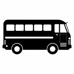 Bus black silhouette vector illustration and white background