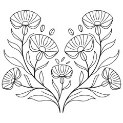 Line art illustration of the lotus flower. linear floral pattern. Vector design of a water lily. The concept of yoga