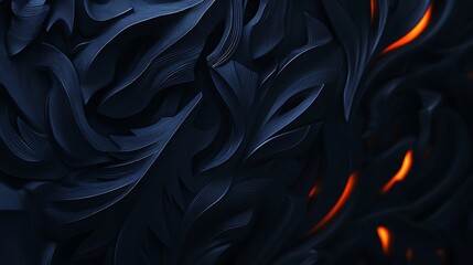 Fototapeta premium Abstract Dark Blue Swirling Floral Design