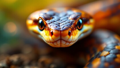 Fototapeta premium Stunning Close-Up of a Vibrant Snake